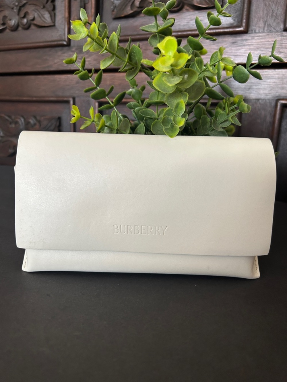 Burberry White Leather Case
